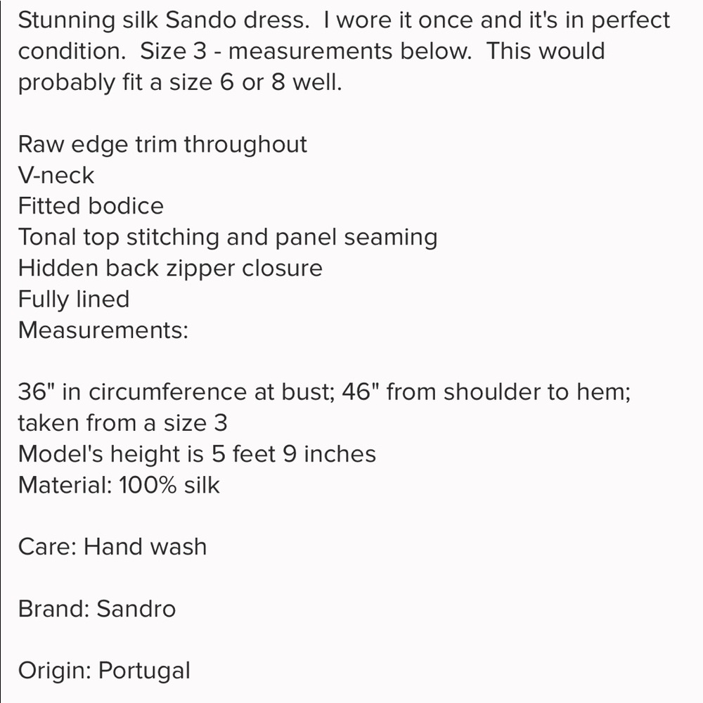 Sandro - Silk Raw Edge Asymmetrical Dress - Picture 2 of 2